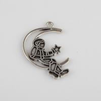Tibetan Style Hollow Pendants, Astronaut, antique silver color plated, vintage & DIY, 28.60x19.70x1.90mm, Hole:Approx 1.7mm, Sold By Bag