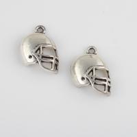 Tibetan Style Pendants, Helmet, antique silver color plated, vintage & DIY, 20.30x14x5.30mm, Hole:Approx 1.8mm, Sold By Bag