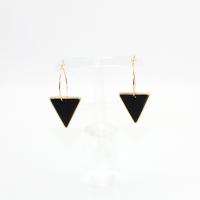 Tibetan Style Drop Earrings, with Wood, Triangle, fashion jewelry & for woman, nickel, lead & cadmium free, 25mm, Sold By Pair