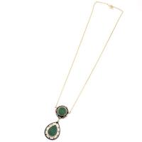 Zinc Alloy Sweater Chain Necklace with Agate fashion jewelry & for woman & enamel nickel lead & cadmium free Length Approx 27.55 Inch Sold By PC