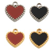 Stainless Steel Heart Pendants, 304 Stainless Steel, with Acrylic, Vacuum Ion Plating, fashion jewelry & Unisex & epoxy gel, more colors for choice, 12x10x2mm, Hole:Approx 2mm, Sold By PC
