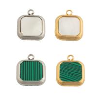 Stainless Steel Pendants 304 Stainless Steel with Malachite & Shell Vacuum Ion Plating fashion jewelry & Unisex Approx 2mm Sold By PC