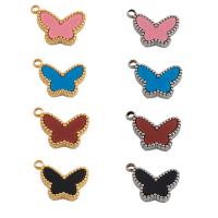 Stainless Steel Animal Pendants, 304 Stainless Steel, with Acrylic, Butterfly, Vacuum Ion Plating, fashion jewelry & Unisex, more colors for choice, 16x13x3mm, Hole:Approx 2mm, Sold By PC