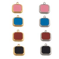 Stainless Steel Pendants, 304 Stainless Steel, with Acrylic, Vacuum Ion Plating, fashion jewelry & Unisex, more colors for choice, 15x12x3mm, Hole:Approx 2mm, Sold By PC