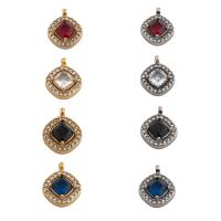 Stainless Steel Pendants, 304 Stainless Steel, Vacuum Ion Plating, fashion jewelry & Unisex & micro pave cubic zirconia, more colors for choice, 14x11x4mm, Hole:Approx 2mm, Sold By PC