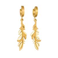 Titanium Steel  Earring, plated, fashion jewelry & for woman, golden, 55mm, Sold By Pair