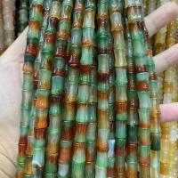 Achat Perlen, Bambus, poliert, DIY, 8x12mm, verkauft per ca. 38 cm Strang