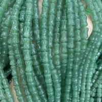 Aventurin Perlen, Grüner Aventurin, Bambus, poliert, DIY & verschiedene Größen vorhanden, grün, verkauft per ca. 38 cm Strang