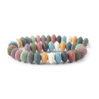 Perles de lave naturelle, lave volcanique, Rond, DIY & normes différentes pour le choix, plus de couleurs à choisir, Vendu par Environ 38 cm brin