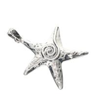 Tibetan Style Star Pendant, Starfish, silver color plated, DIY, nickel, lead & cadmium free, 65x85mm, Approx 100PCs/Bag, Sold By Bag