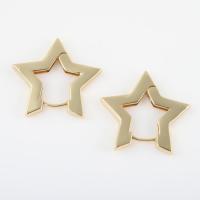 Brass Leverback Earring, Star, gold color plated, for woman, nickel, lead & cadmium free, 25.50x27.10x3mm, Sold By Pair