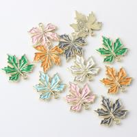 Tibetan Style Enamel Pendants, Maple Leaf, plated, DIY, more colors for choice, nickel, lead & cadmium free, 23x25mm, 100PCs/Bag, Sold By Bag