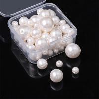 Fashion Glass Beads, Round, DIY & different size for choice, white, 2PCs/Bag, Sold By Bag
