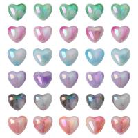 Plated Acrylic Beads, Heart, DIY, more colors for choice, Hole:Approx 2mm, Approx 4PCs/Bag, Sold By Bag
