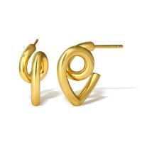 Brass Stud Earring real gold plated for woman golden Sold By Pair
