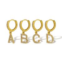 Boucles d'oreilles en laiton zircon cubique pavent, Plaqué d'or, styles différents pour le choix & pavé de micro zircon & pour femme, doré, Vendu par paire