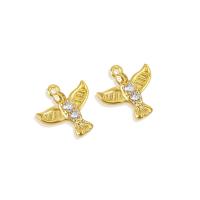 Cubic Zirconia Micro Pave Brass Pendant, real gold plated, DIY & different styles for choice & micro pave cubic zirconia, golden, 20Pairs/Lot, Sold By Lot
