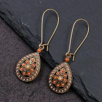 Tibetan Style Drop Earrings, fashion jewelry & Bohemian style, more colors for choice, nickel, lead & cadmium free, 6.2x1.8cm, Sold By Pair