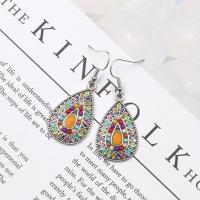 Tibetan Style Drop Earrings, fashion jewelry & enamel, more colors for choice, nickel, lead & cadmium free, Sold By Pair