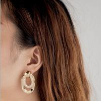 Iron Earring fashion jewelry & for woman & with rhinestone nickel lead & cadmium free Sold By Pair