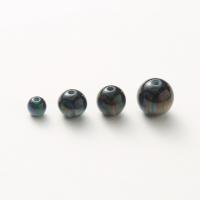 Resin Jewelry Beads Round DIY Jet Sold By Bag
