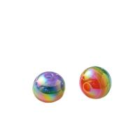 Plated Acrylic Beads, Round, UV plating, DIY, mixed colors, 16mm, Sold By PC