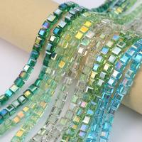 Fashion Glass Beads, Square, plated, DIY, more colors for choice, 8mm, 100PCs/Strand, Sold By Strand