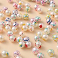 Plastic Beads Plastic Pearl Round DIY & enamel mixed colors 10mm Sold By Bag