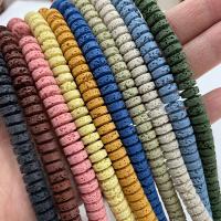 Spacer Beads Jóias, Rochas vulcânicas, DIY, Mais cores pare escolha, 4x8mm, Aprox 90PCs/Strand, vendido por Strand