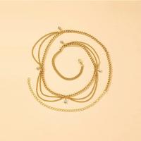 Body Chain Jewelry Zinc Alloy plated fashion jewelry & multilayer & for woman & with rhinestone nickel lead & cadmium free Length Approx 65 cm Sold By PC
