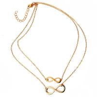 Multi Layer Necklace Zinc Alloy with 5cm extender chain plated Double Layer & fashion jewelry & for woman nickel lead & cadmium free Length Approx 45 cm Sold By PC