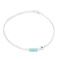 Tibetan Style Anklet, with turquoise, plated, fashion jewelry & for woman, more colors for choice, nickel, lead & cadmium free, Length:Approx 22 cm, Sold By PC