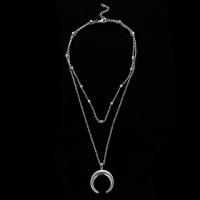 Multi Layer Necklace Zinc Alloy plated Double Layer & fashion jewelry & for woman nickel lead & cadmium free Length Approx 45 cm Approx 35 cm Sold By PC