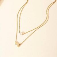 Multi Layer Necklace Zinc Alloy with Plastic Pearl with 5cm extender chain gold color plated fashion jewelry & for woman nickel lead & cadmium free Length Approx 42 cm Sold By PC