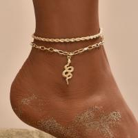 Tibetan Style Anklet, with 5cm extender chain, gold color plated, Double Layer & fashion jewelry & for woman, nickel, lead & cadmium free, Length:Approx 18 cm, Sold By PC