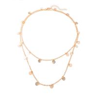 Multi Layer Necklace Zinc Alloy with 5cm extender chain plated Double Layer & fashion jewelry & for woman nickel lead & cadmium free Length Approx 40 cm Sold By PC