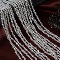 Naturales agua dulce perlas sueltas, Perlas cultivadas de agua dulce, Bricolaje, Blanco, 3mm, Vendido para aproximado 36 cm Sarta