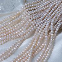 Naturales agua dulce perlas sueltas, Perlas cultivadas de agua dulce, Bricolaje, Blanco, 5mm, Vendido para aproximado 38 cm Sarta