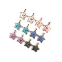Tibetan Style Enamel Pendants, Starfish, gold color plated, DIY, more colors for choice, 22x28mm, Approx 100PCs/Bag, Sold By Bag