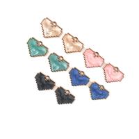 Tibetan Style Enamel Pendants, Heart, gold color plated, DIY, more colors for choice, 15x18mm, Approx 100PCs/Bag, Sold By Bag