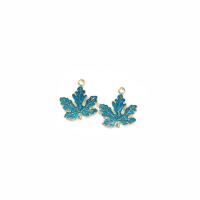 Tibetan Style Enamel Pendants, Maple Leaf, gold color plated, DIY, more colors for choice, 20x21mm, Approx 100PCs/Bag, Sold By Bag