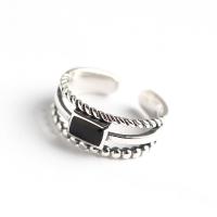 Solidny srebrny pierścień, 925 Srebro, biżuteria moda & dla kobiety & naklejka epoksydowa, bez zawartości niklu, ołowiu i kadmu, 8.4mm,17.2mm, sprzedane przez PC