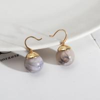 Brass Drop Earring with Resin fashion jewelry & for woman nickel lead & cadmium free Sold By Pair