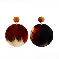 Resin Earring, fashion jewelry & for woman, 55x70mm, Sold By Pair