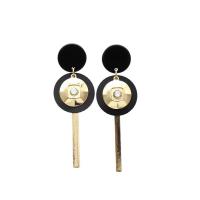 Tibetan Style Stud Earring, with Resin, fashion jewelry & for woman & with rhinestone, nickel, lead & cadmium free, 25x74mm, Sold By Pair
