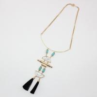 Zinklegierung Schmuck Halskette, mit Türkis, Modeschmuck & für Frau, frei von Nickel, Blei & Kadmium, Länge:ca. 16.53 ZollInch, verkauft von PC