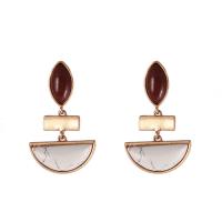 Zinc Alloy Stud Earring with Howlite fashion jewelry & for woman nickel lead & cadmium free Sold By Pair