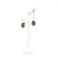 Asymmetric Earrings Brass with Glass & Plastic Pearl fashion jewelry & for woman nickel lead & cadmium free 65mm 40mm Sold By Pair