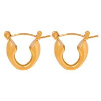 Boucle d'oreille Acier Titane, bijoux de mode & pour femme, plus de couleurs à choisir, 16x14mm, Vendu par paire