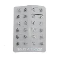 Stainless Steel Stud Earrings, 316 Stainless Steel, fashion jewelry & for woman, original color, 6x9x12.50mm, 12Pairs/Lot, Sold By Lot